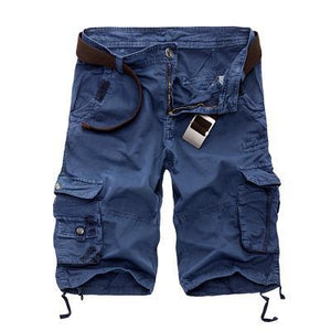 Multi-Pocket Camouflage Dungarees Belted Cargo Shorts